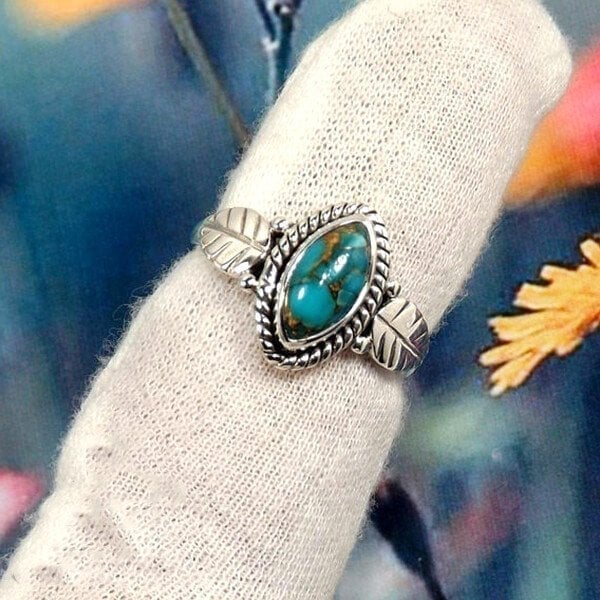 🎁2024 New Year Hot Sale🎁 49% Vintage Turquoise Leaf Ring