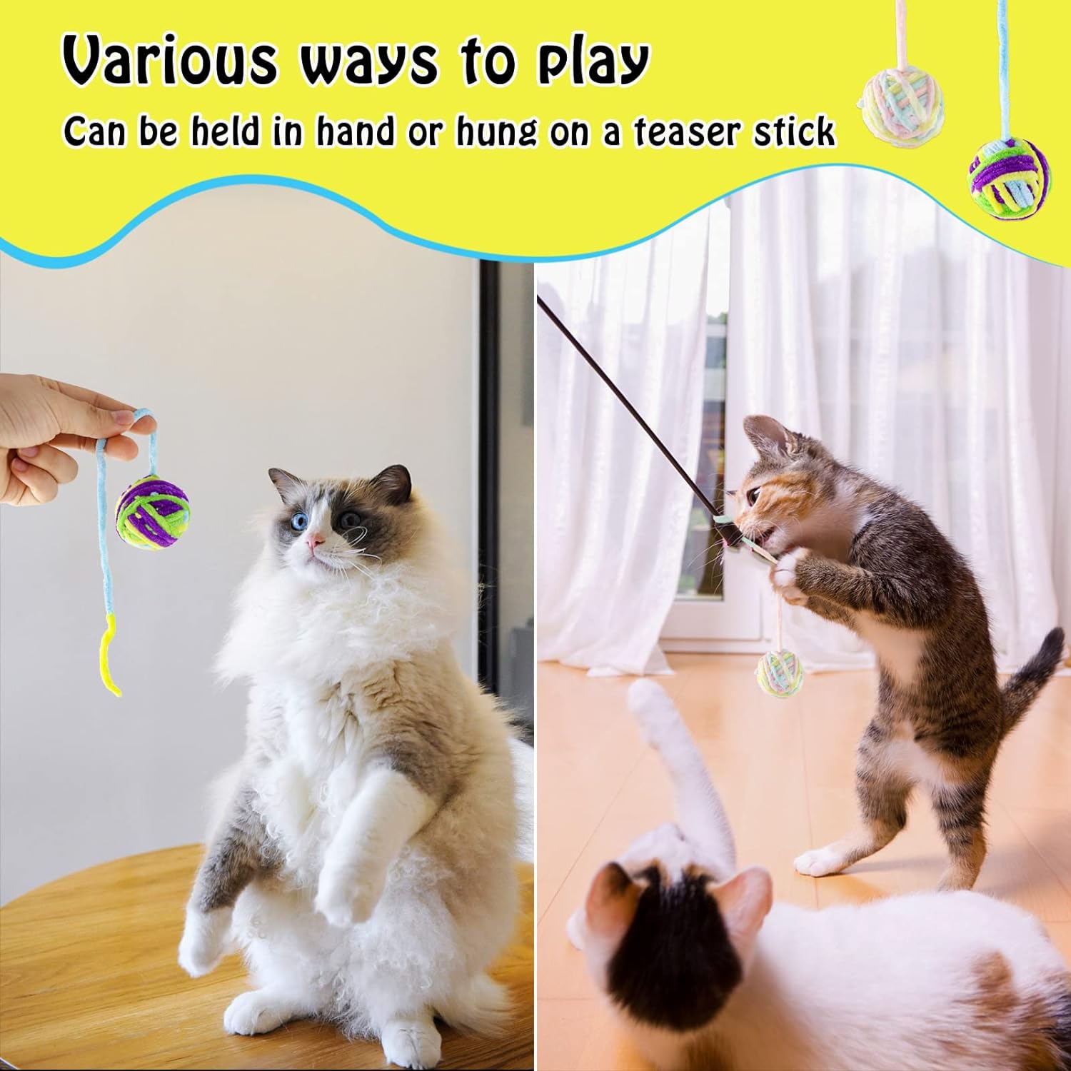 😿Mid Year Sale-Indoor Cat Toy with Rope and Bell