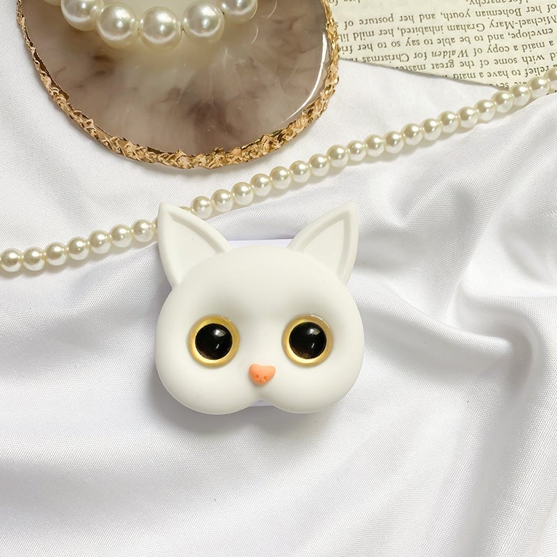 (🔥Mother's Day Sale- SAVE 50% OFF) Portable 3D Cat Phone Holder With Makeup Mirror - Buy 1 Get 1 Free Now