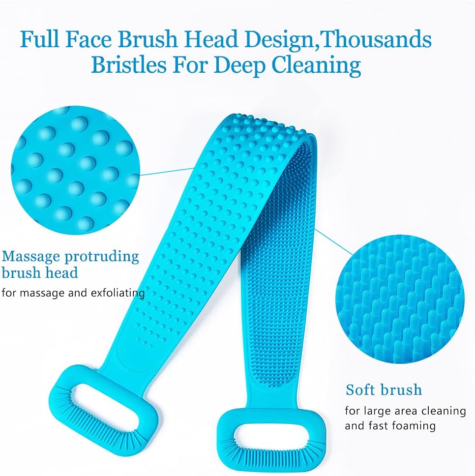 Silicone Back Scrubber for Shower, Handle Body Washer