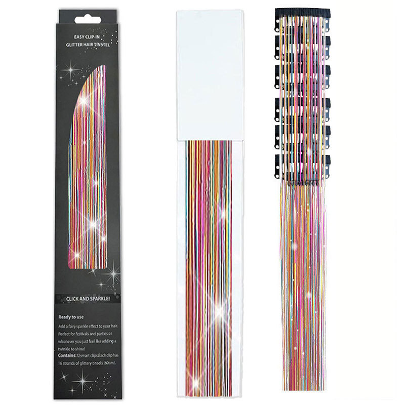 🔥Last Day Promotion 70% OFF🔥6 PCS Clip in Hair Tinsel 20 Inch Glitter Tinsel Hair⚡BUY 4 FREE SHIPPING