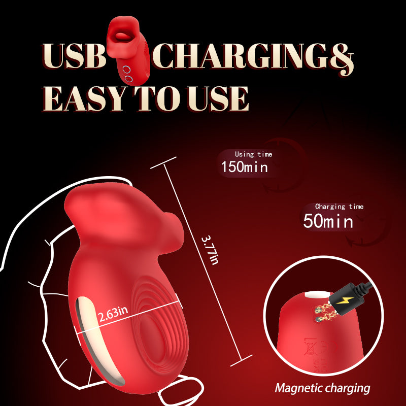 Rose Muncher Mouth Biting Tongue Licker Clitoral Stimulation Vibrator