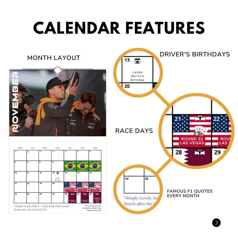 🏎F1 Wall Calendar