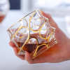 Gold Rim Wave Whiskey Glass