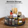 Lazy Susan Turntable Organizer for Cabinet Pantry Kitchen Countertop Refrigerator Cupboard, Pine Wood, 9