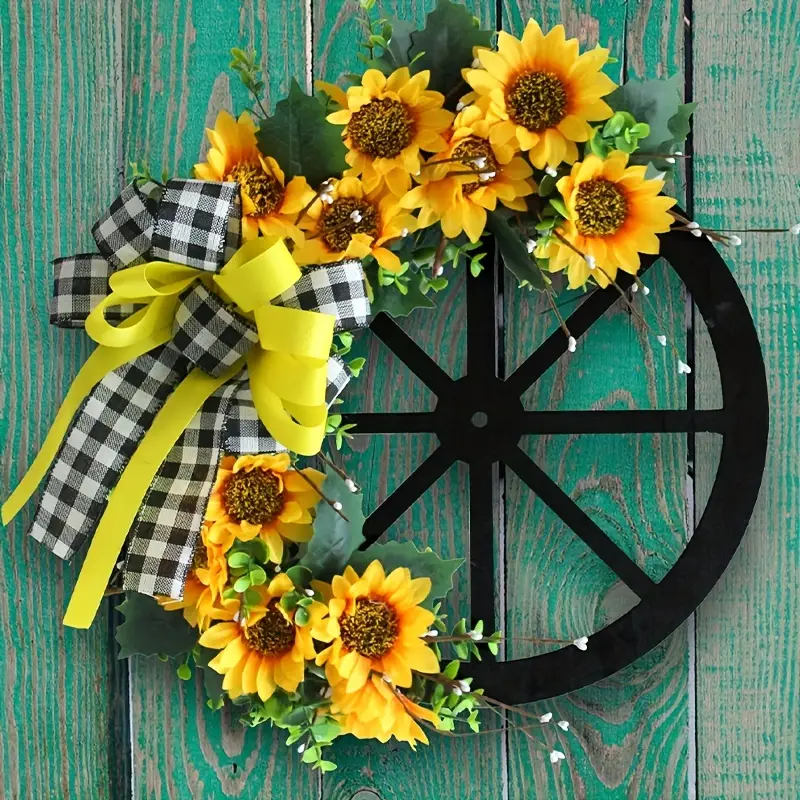 🌻Sunflower bow & Watering can Wreath🌺