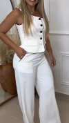 Women's Single Shoulder Button + Pants Casual Commuter Suit