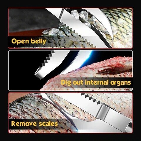 🌈Summer Hot Sale - Fish Scale Knife Cut/Scrape/Dig 3-in-1