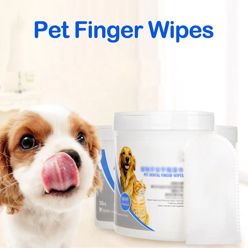 🔥Hot Sale-50% OFF-🐶Pet Dental Cleaning Finger Wipes (50PCS)🔥Buy 2 Get Extra 10% OFF