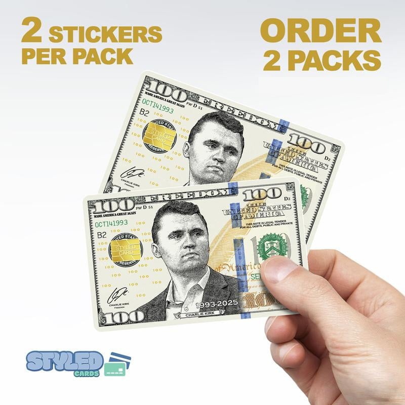 🙏60% OFF For Charlie's Fans -🎗️🕊️Charlie Kirk Debit Card Stickers