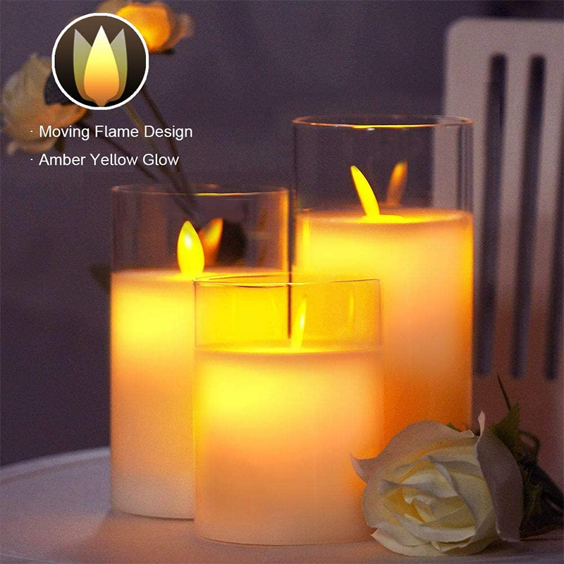 🔥Last Day Promotion 48% OFF-🎁-Flickering Flameless Candles with Glass Holder