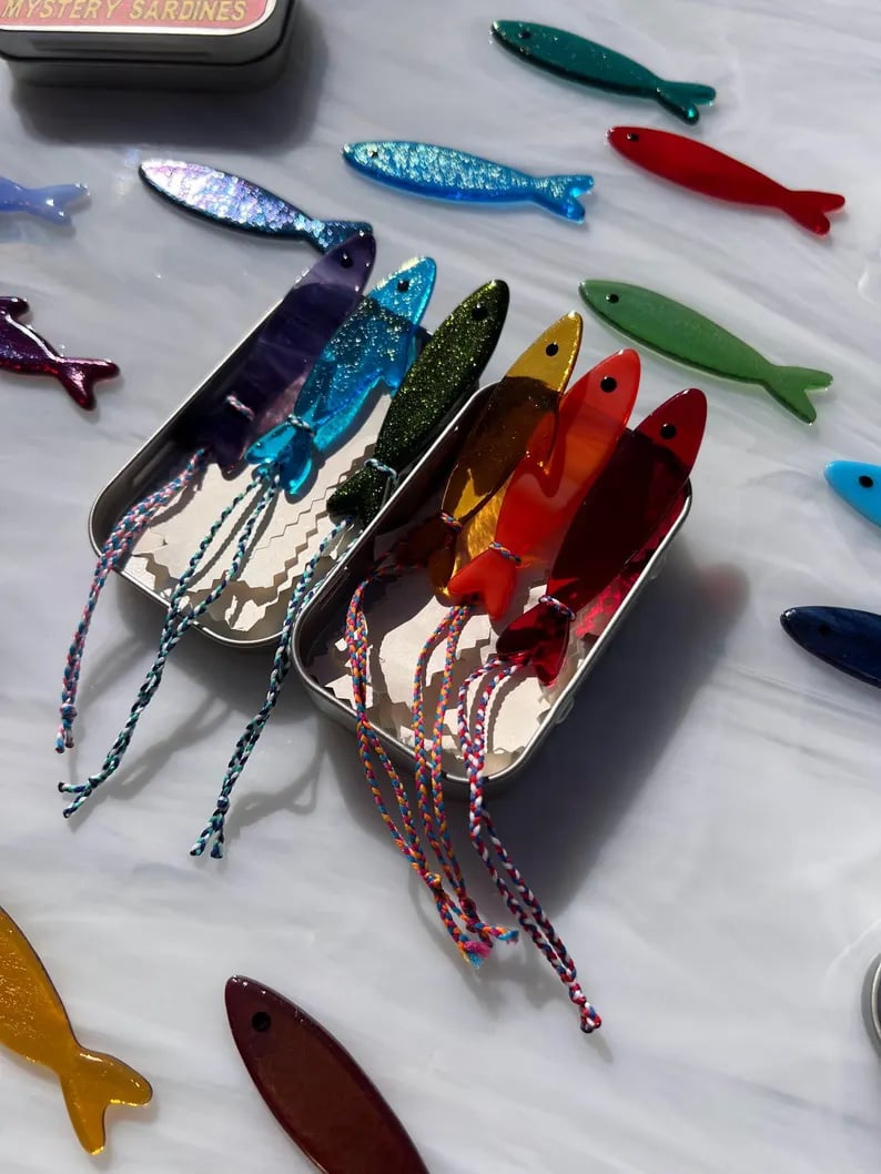 🔥LAST DAY🐟️Handmade Stained Glass Sardine Suncatcher!