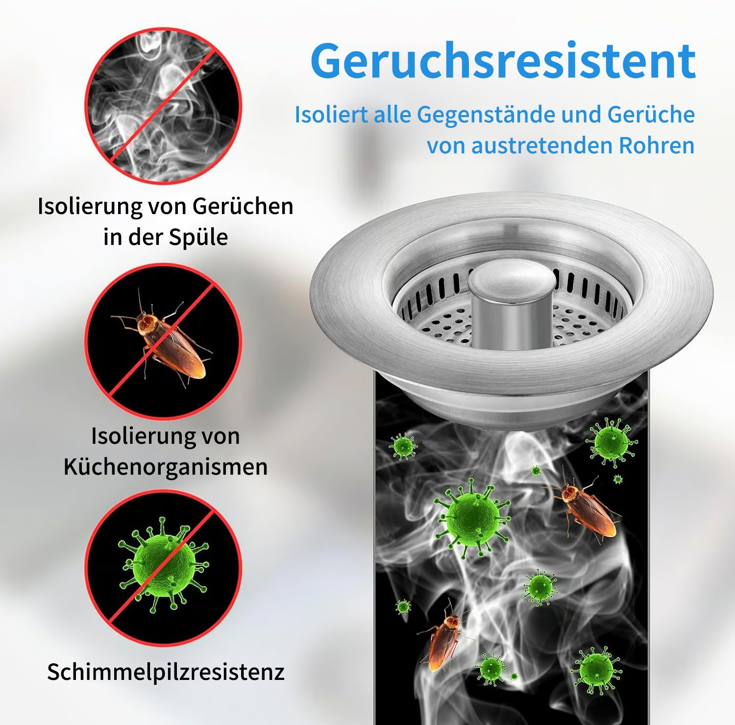 🔥Letzter Tag 50% RABATT – Verbessertes 3-in-1-Abflusssieb für die Küchenspüle