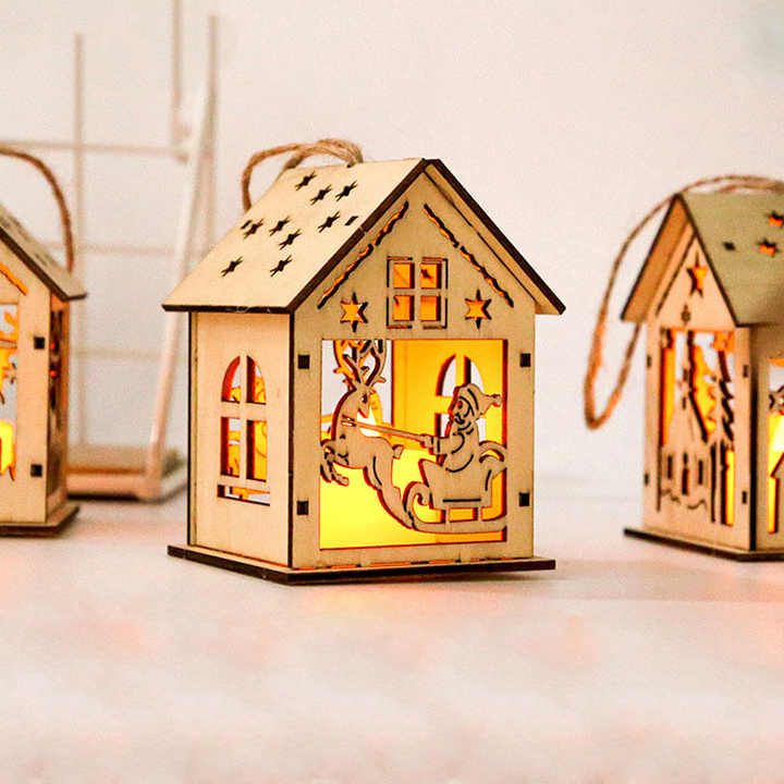 🎄Ealy Christmas Sale 49% OFF✨Christmas LED Wood House Ornaments Eco-friendly Glowing