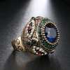 🔥Last Day 75% OFF🎁 Turkish Style Green Crystal Around Bluestone Vintage Ring