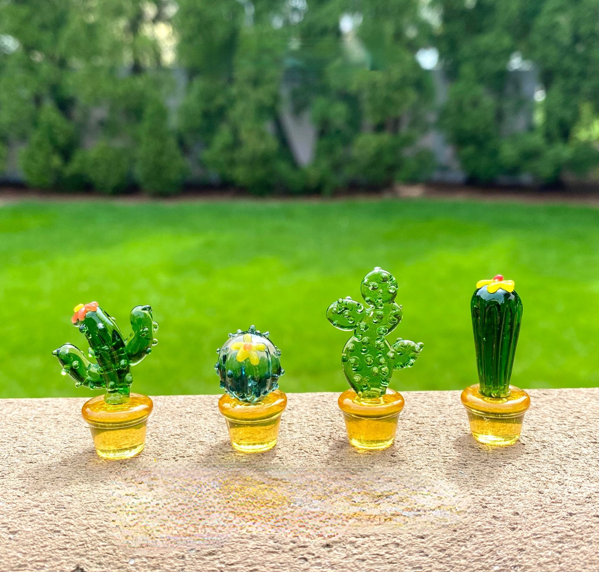 🔥Handmade Mini Glass Cactus Flower Potted Plant Miniature Sets-Buy 5 Get Extra 15% Off