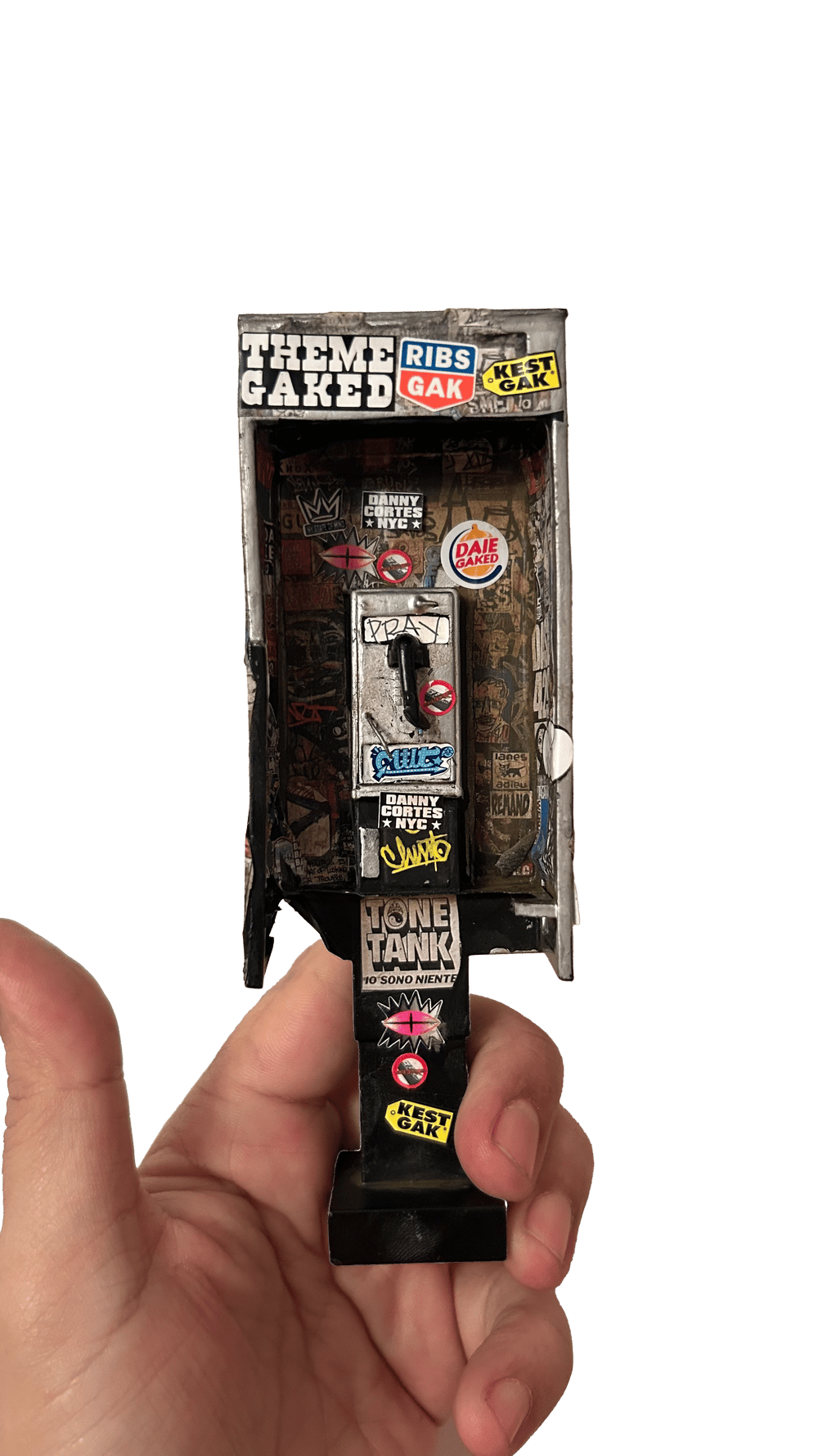 Miniature American Payphone in 1:12 Scale For Action Figure Displays / Toy Photography