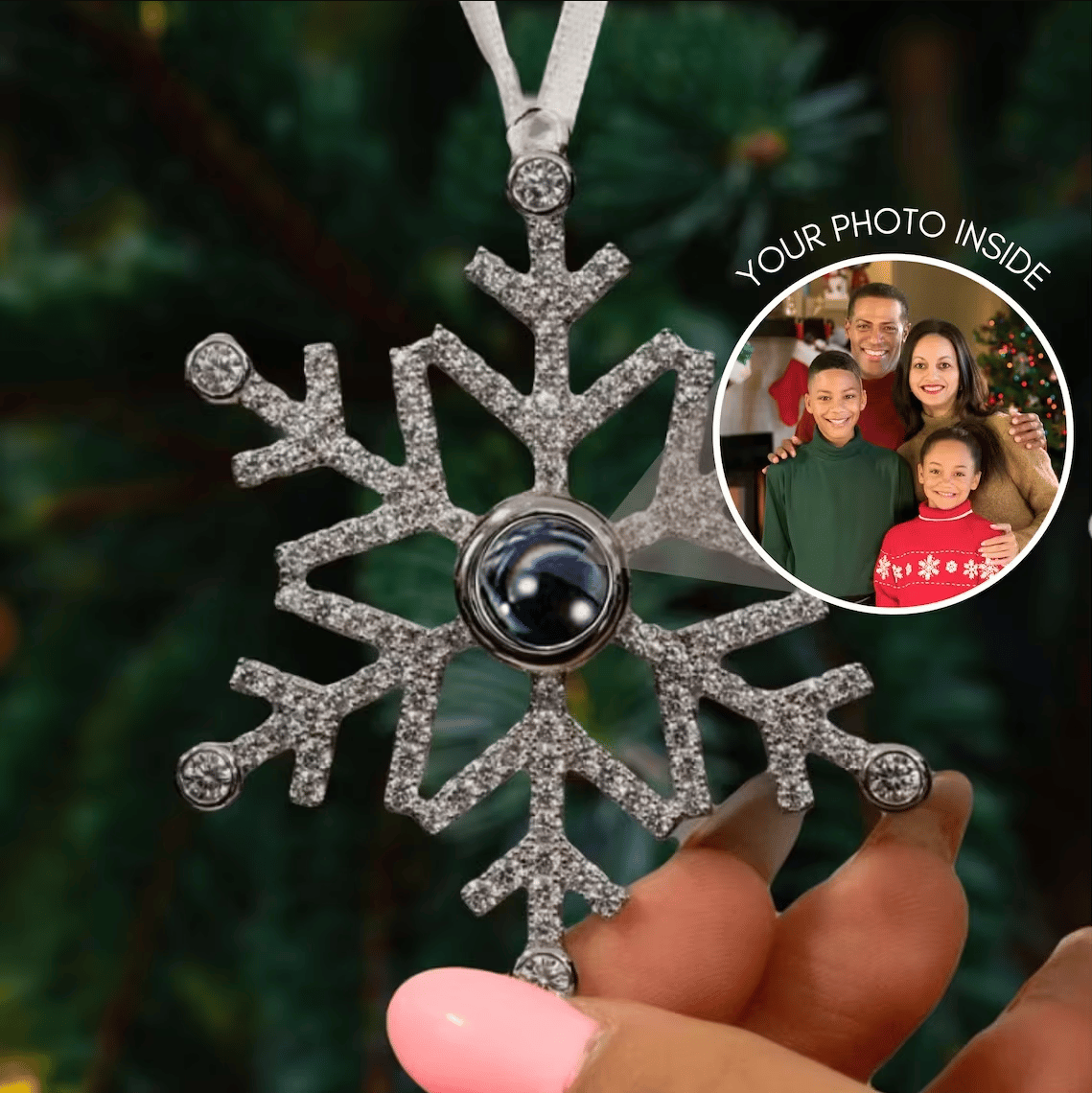 Personalized Snowflake Photo Ornament