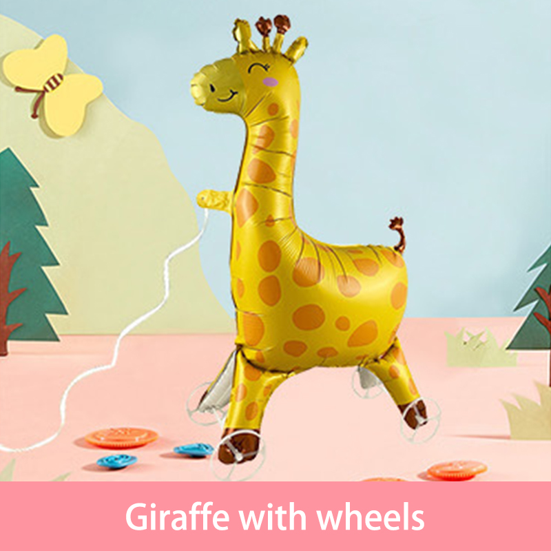 Stocking Stuffer🎅Cartoon Giraffe Foil Balloon With Wheels