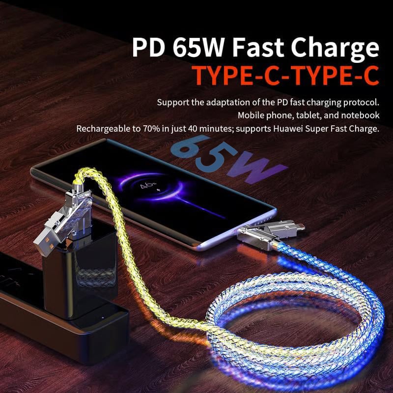 🔥Letzter Tag 50% RABATT 🎁Four-in-One  Colorful lights Data Cable