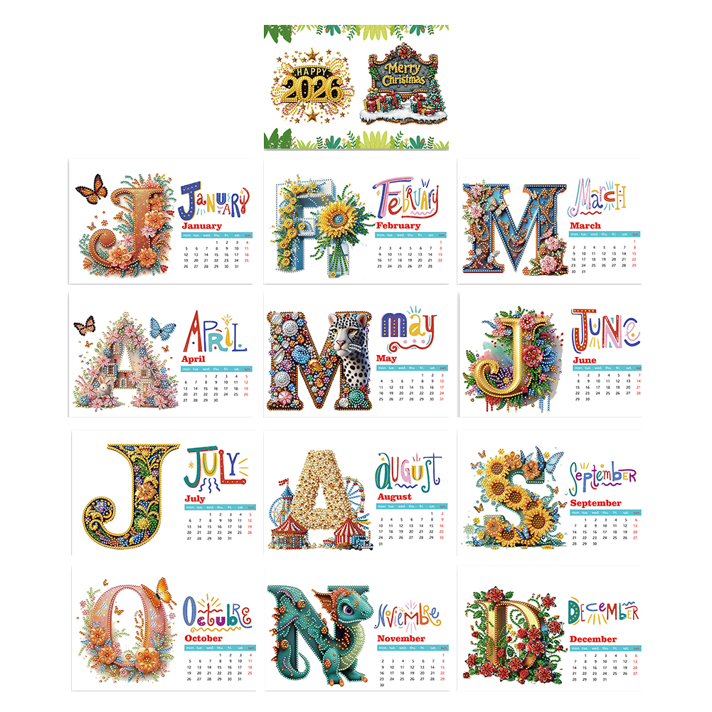 🔥Last Day Promotion 50% OFF🔥2026 DIY Special Shape Desktop Diamond Standing Calendar