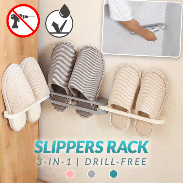 (🔥 Spring Hot Sale - 50% OFF) 3-in-1 Drill-Free Slippers Rack, Buy 2 Get Extra 10% OFF