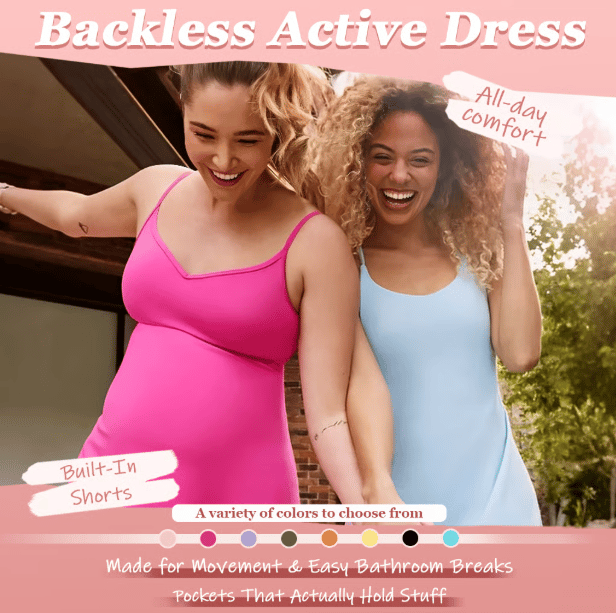 🔥LAST DAY SALE 50% OFF💥Ultimate Tummy Control Backless Active Dress