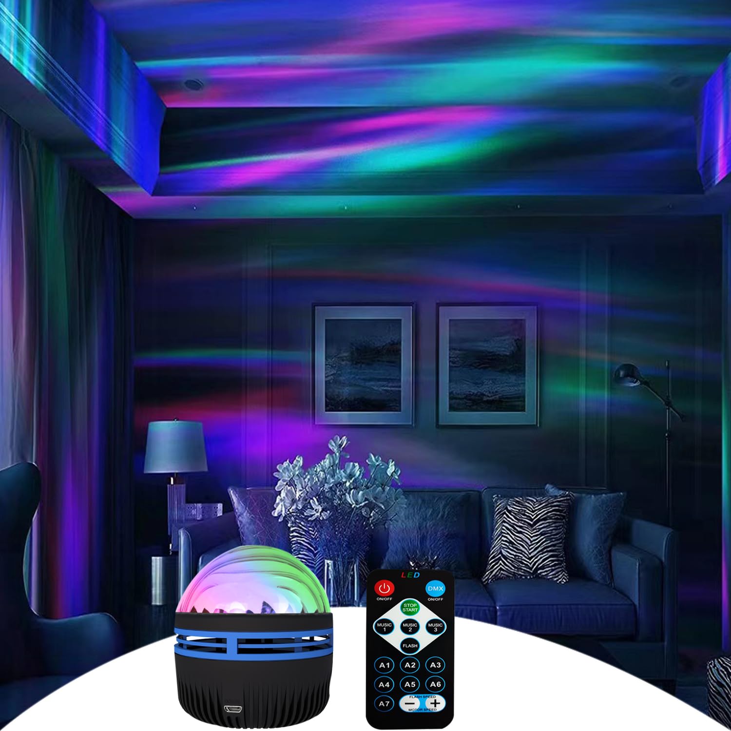 2 in 1 Northern Lights and Ocean Wave Projector with 14 Light Effects for Bedroom, Game Rooms, Home Theater, Birthday, Party