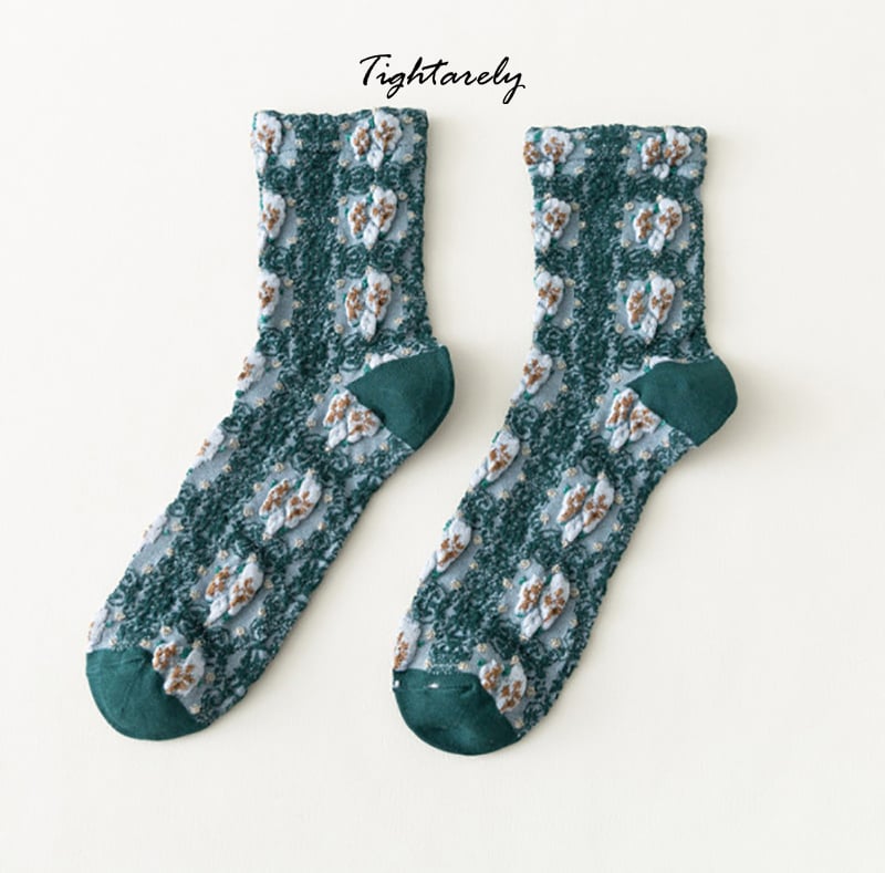 Vintage Embroidered Floral Women Socks(🎁New Year Sale)-E*