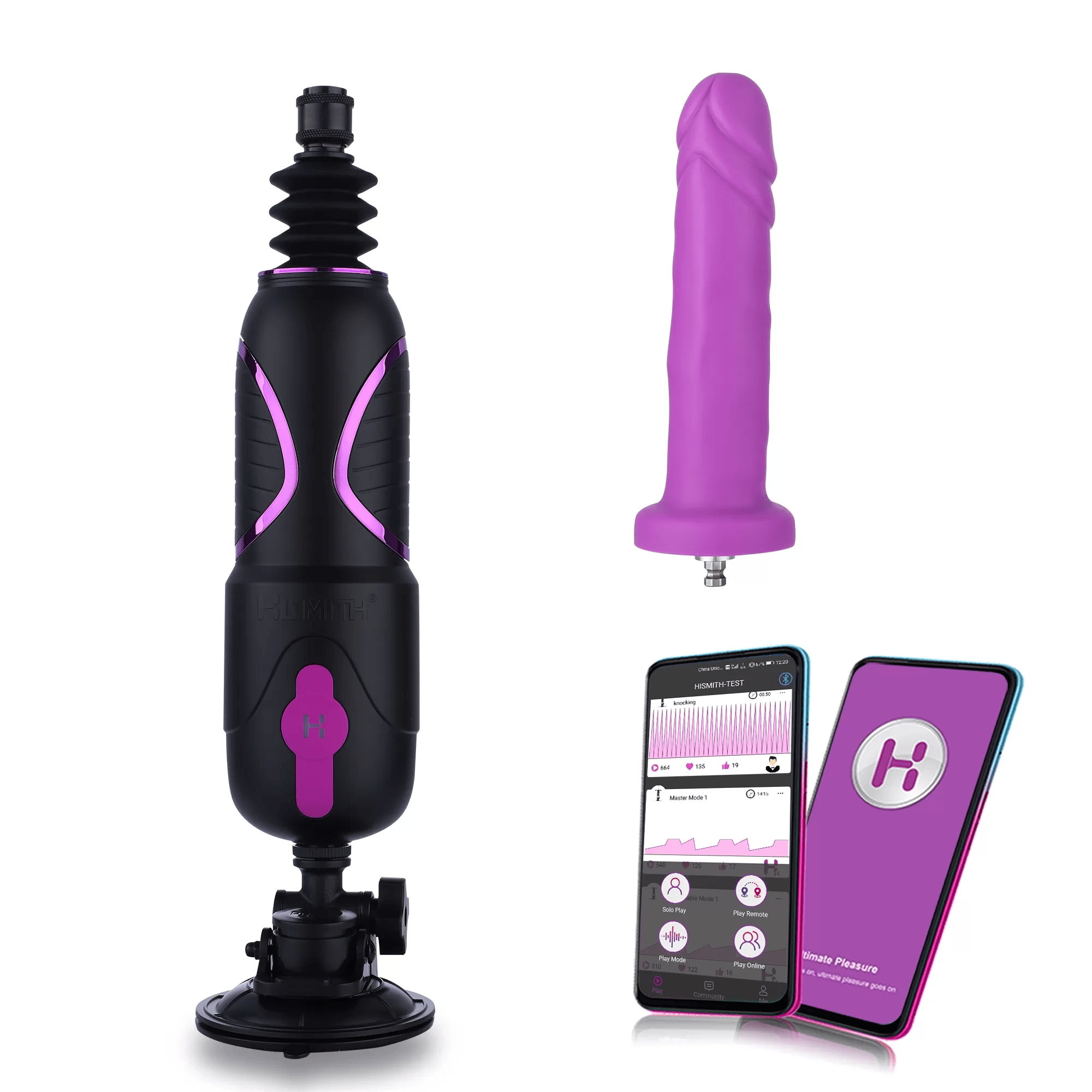 Hismith Pro Traveler 2.0, Portable Sex Machine App Controlled With Remote - 6.8
