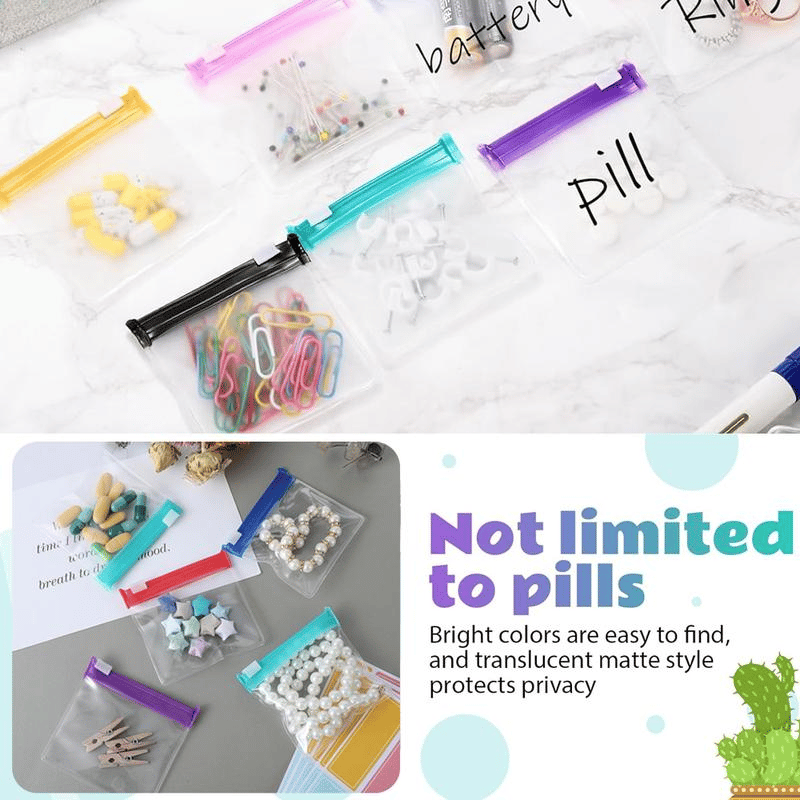 ⏰LAST DAY SALE 50% OFF💥7 Pack Moisture-Proof Clear Pill Zipper Bags with Slide Lock