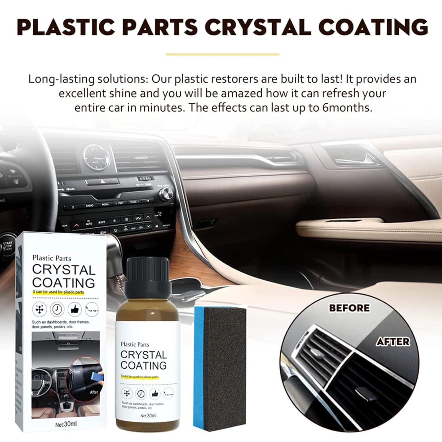 🔥Last Day 🎁  HALF PRICE🔥🔥Crystal Coating for Car - Easy to Use Car Refresher