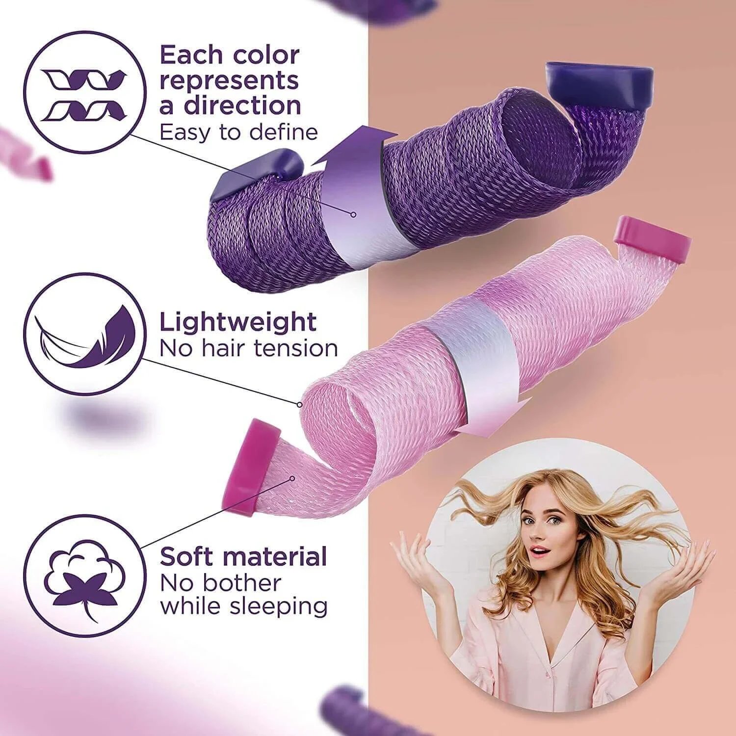 (Last Day Promotion - 50% OFF) Magic Curlers - Heatless Styling Kit