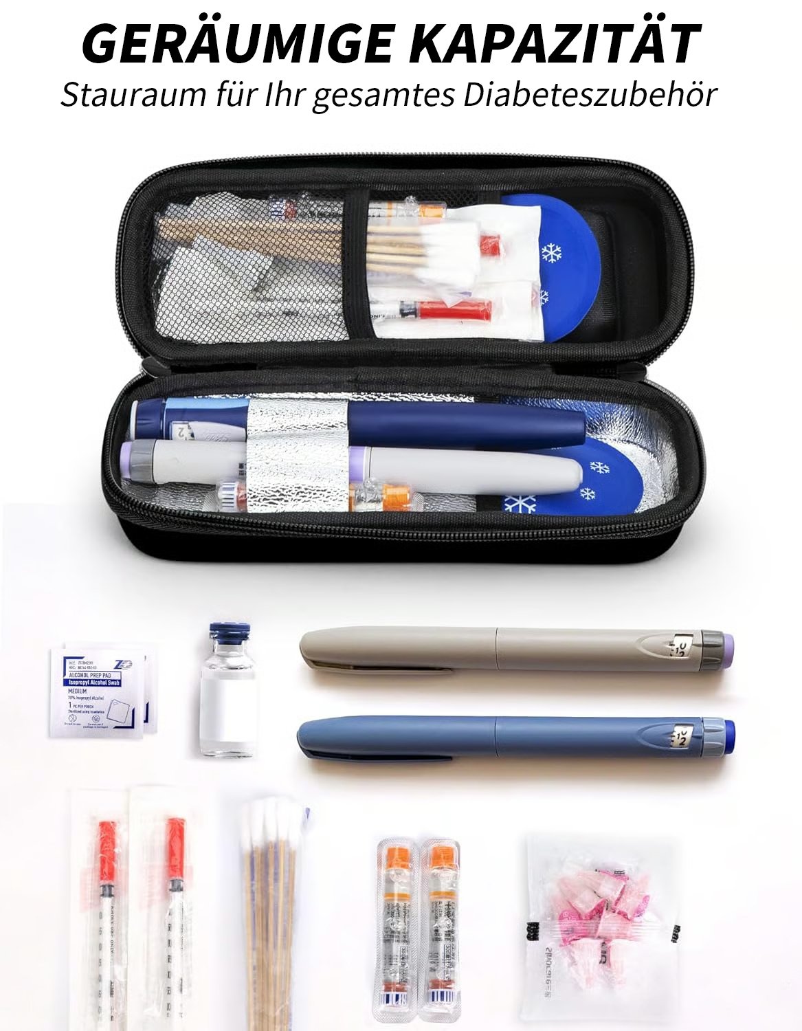 ⏰Letzter Tag 49 % RABATT🔥Insulin-Kühltasche mit Temperaturanzeige