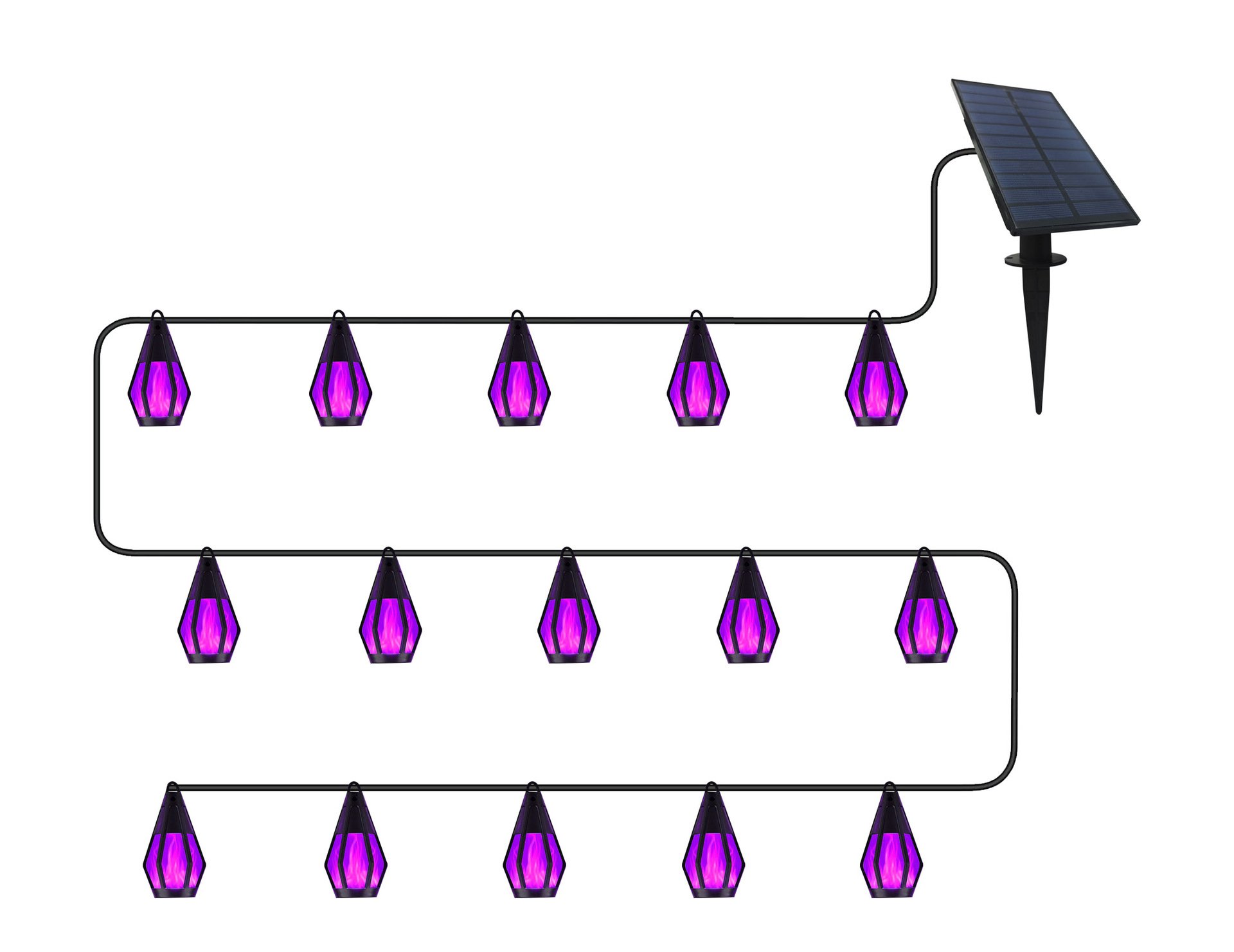 ⏰LAST DAY SALE 50% OFF💥Solar Waterproof Flame Light String