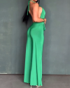Ladies' Cross Hanging Neck Hollow Style Sexy Jumpsuit