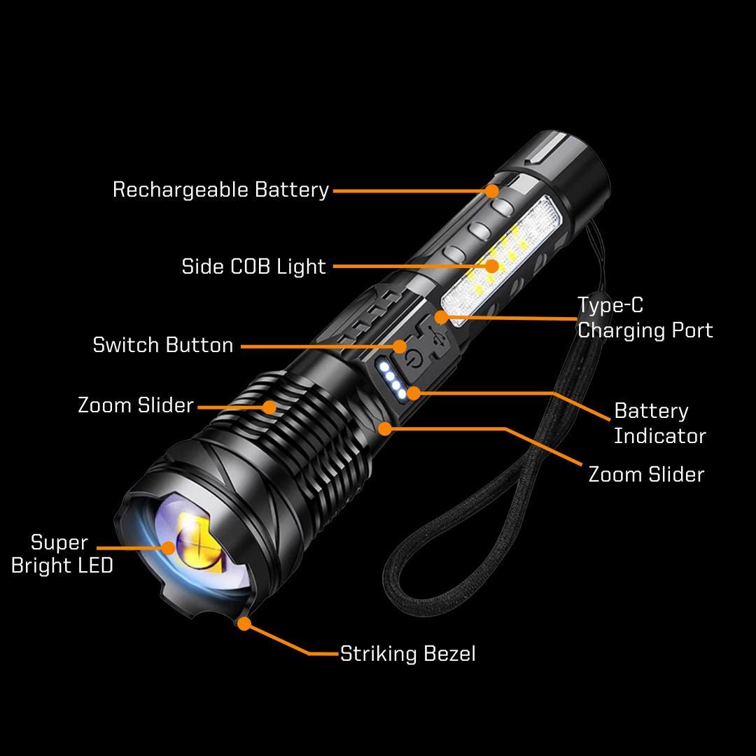 🎅Early Xmas Sale - 50% OFF🎅 2024 New Upgraded A76 Tactical LED Flashlight