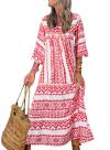 💥Special sale - Women's Puff Sleeve Floral Boho Maxi Dress