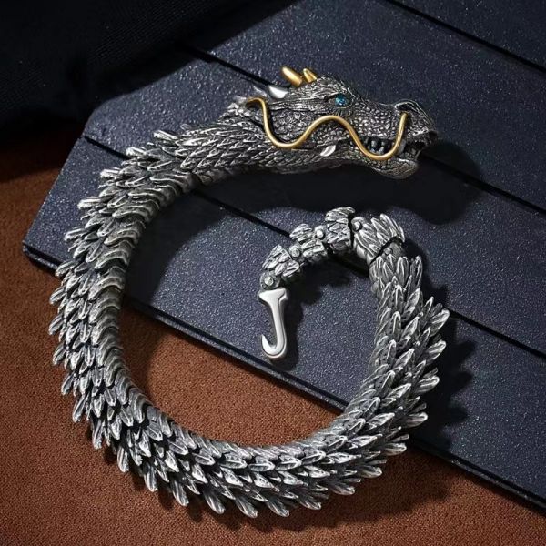 🐉Sterling Silver Handmade Dragon Chain Bracelet,BUY 2 FREE SHIPPING