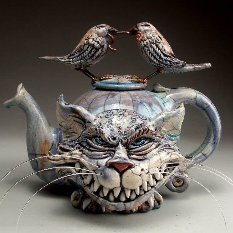 🌲CHRISTMAS HOT SALE🎁HANDMADE ART CAT TEAPOT-BUY 2 FREE SHIPPING