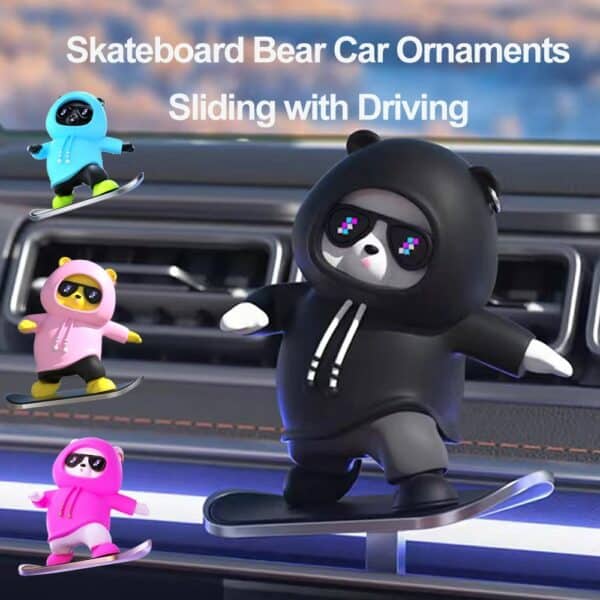 🔥4th of July Sale 50% OFF - 🚗Skateboarding Bear Car Decoration, BUY 2 FREE SHIPPING!