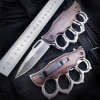 2025 Survival Folding Ring Knife Brass Knuckle Hunting Camping Multifunction Knife