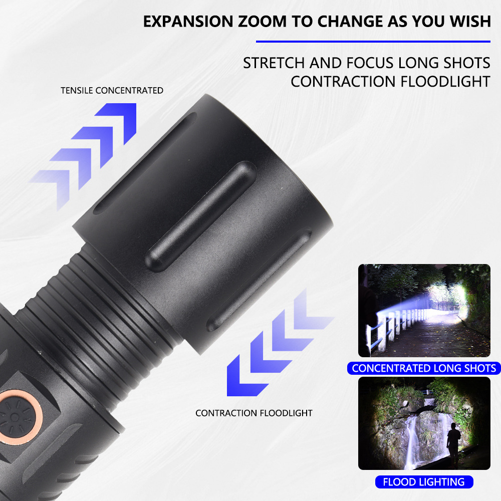 🔥Limited Time Sale 70% OFF🎉LED Rechargeable T40 High Lumen Zoom flashlight-Buy 2 Get Free Shipping