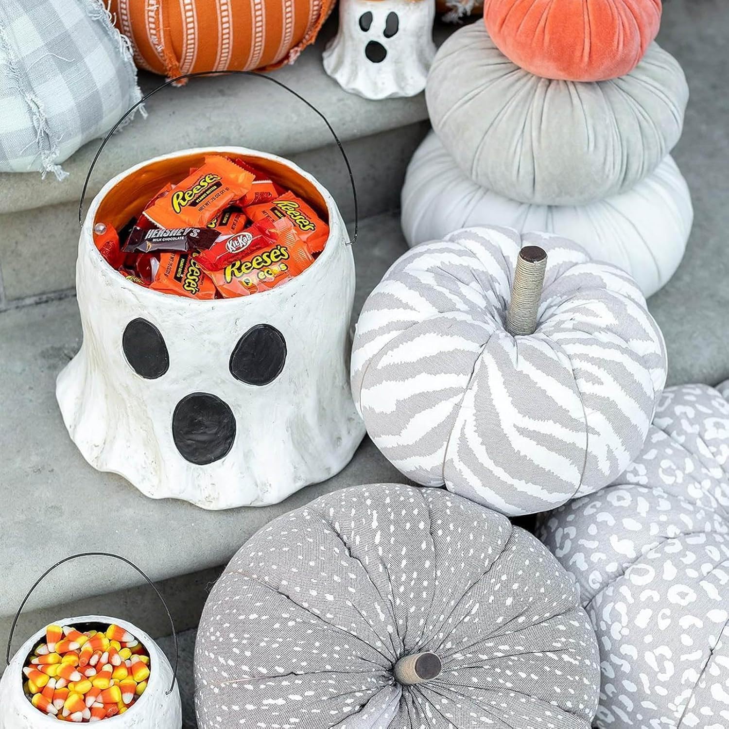 🔥Halloween pre-sale🔥 Halloween ghost bucket handmade flower basket, suitable for home decoration