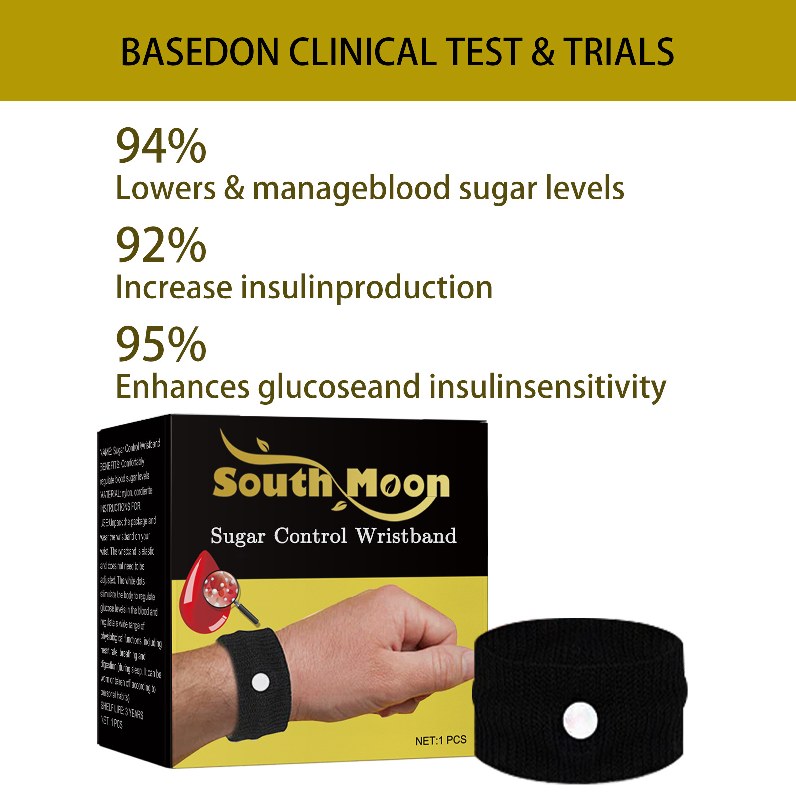 🔥Last Day Promotion 70% OFF-🔥-South Moon Sugar Control Wristband