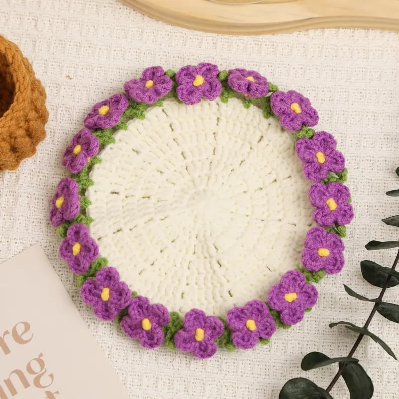 🌹100% Handmade Rose Coaster and Flower Basket Crochet