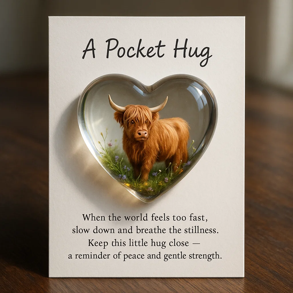 🔥LAST DAY 50% OFF🐂A Pocket Hug – Highland Cow Edition
