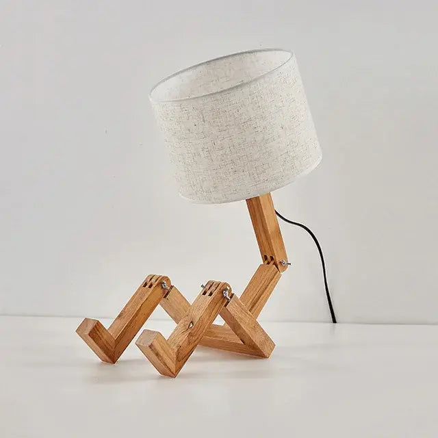 💥LAST DAY SALE 50% OFF💥Wooden Robot Shape Table Lamp