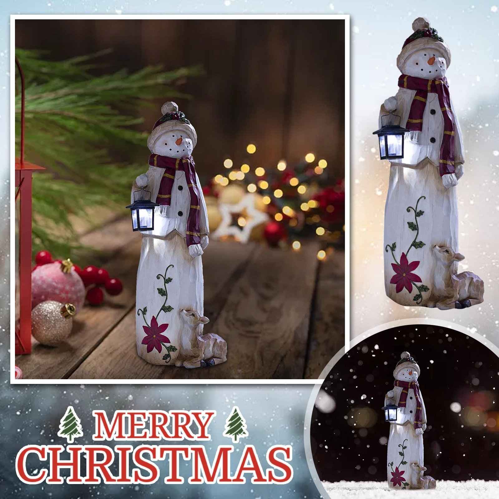 🎄Last Day Sale 70% OFF🔥Woodland Snowman with Electronic lamp