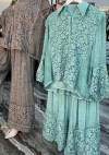 Women's Lapel Lace Stitching Casual Cotton and Linen Suit